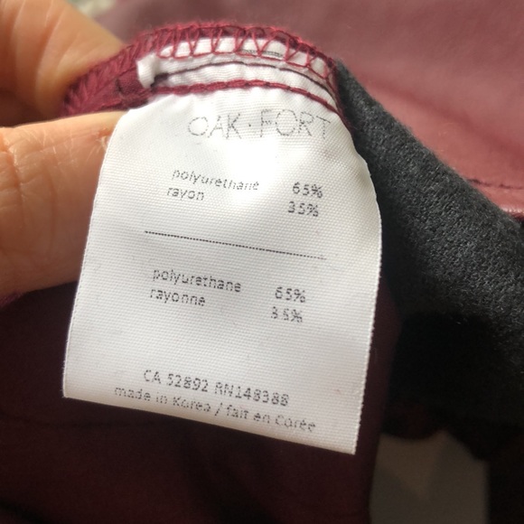 Oak + Fort faux leather shorts in burgundy - Picture 7 of 8